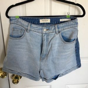 Two Toned High Waisted MOM Shorts